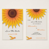 Zonnebloem bruiloft Bewaar de datum MiniCard Visitekaartje (Voorkant /achterkant)