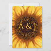 Zonnebloem bruiloft Bloemen bruiloft Kaart (Achterkant)