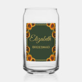 Zonnebloem bruiloft bos groen bruidsmeisje blikvorm glas (Voorkant)