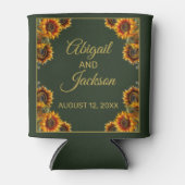 Zonnebloem Bruiloft Bos Groen & Goud Blikjeskoeler (Voorkant)