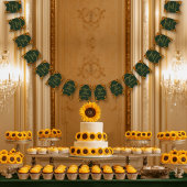 Zonnebloem Bruiloft Bos Groen & Goud Vlaggetjes