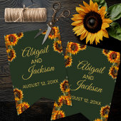 Zonnebloem Bruiloft Bos Groen & Goud Vlaggetjes