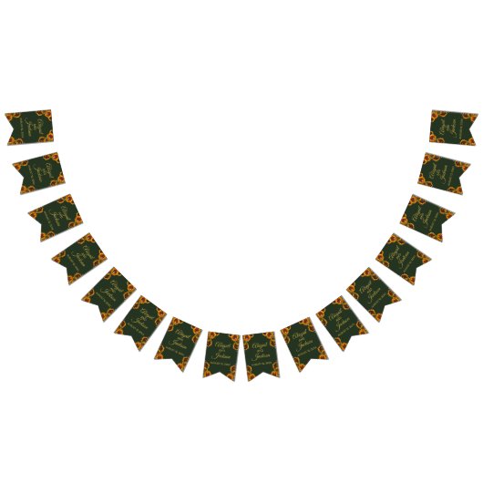 Zonnebloem Bruiloft Bos Groen & Goud Vlaggetjes (Alle)