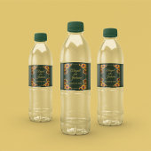 Zonnebloem Bruiloft Bos Groen & Goud Waterfles Etiket