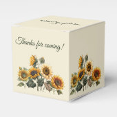 Zonnebloem bruiloft bos groen rustiek bedankdoosjes (Voorkant Zijde)