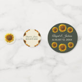 Zonnebloem bruiloft bos groen rustiek confetti (Voorkanten)