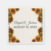 Zonnebloem bruiloft bos groen rustiek servet (Voorkant)