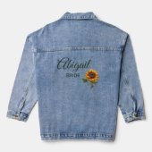 Zonnebloem bruiloft bos groene bruid denim jacket (Achterkant)