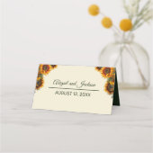 Zonnebloem bruiloft bos groene plaats kaart plaatskaartje (Achterkant)