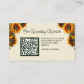Zonnebloem Bruiloft Bos Groene QR Behuizing Kaart Visitekaartje (Voorkant)
