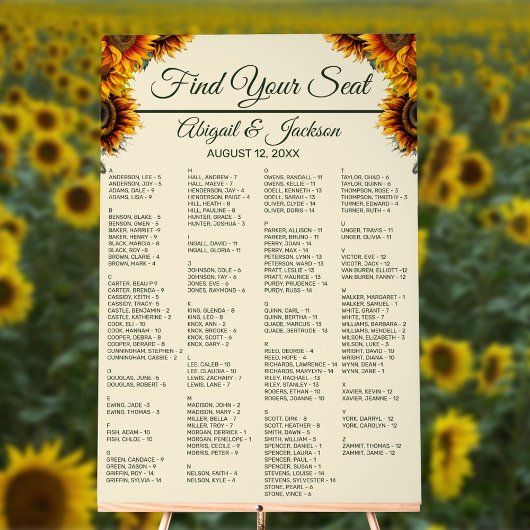 Zonnebloem Bruiloft Bos Groene Zitkaart Acryl Bord