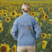 Zonnebloem bruiloft bruid Mrs. Established Denim Jacket