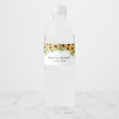 Zonnebloem bruiloft bruiloft water fles label waterfles etiket (Voorkant)