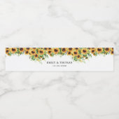 Zonnebloem bruiloft bruiloft water fles label waterfles etiket (Enkel label)