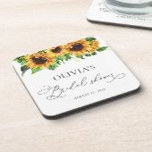 Zonnebloem Bruiloft Coasters Bier Onderzetter (Linkerzijde)