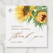 Zonnebloem Bruiloft Dank Je Favor  Bedankjes Labels (Voorkant)