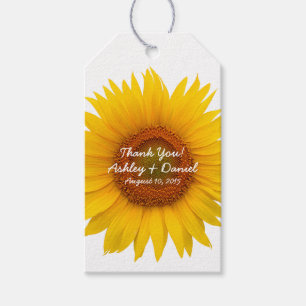 Zonnebloem bruiloft dank u Favor Tag Cadeaulabel