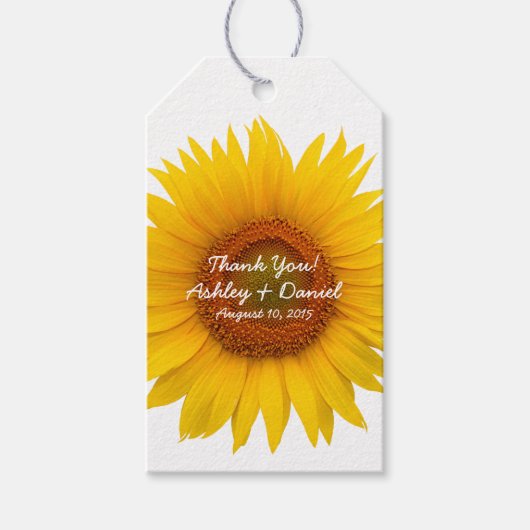 Zonnebloem bruiloft dank u Favor Tag Cadeaulabel (Voorkant)