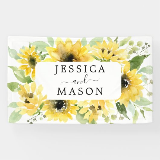 Zonnebloem bruiloft decoraties Banner (Horizontaal)