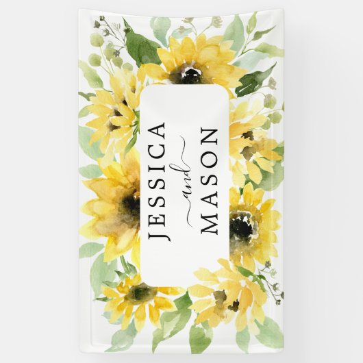 Zonnebloem bruiloft decoraties Banner (Verticaal)