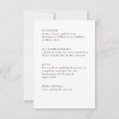 Zonnebloem bruiloft Details Behuizing Kaart (Achterkant)