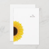 Zonnebloem bruiloft Details Behuizing Kaart (Voorkant / Achterkant)
