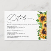 Zonnebloem bruiloft Details Behuizing Kaarten (Voorkant)