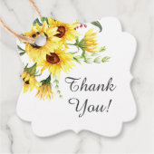 Zonnebloem Bruiloft Favor Gift Tag Bedankjes Labels (Voorkant)