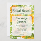 Zonnebloem Bruiloft Feest Uitnodiging Geel Groen (Voorkant)