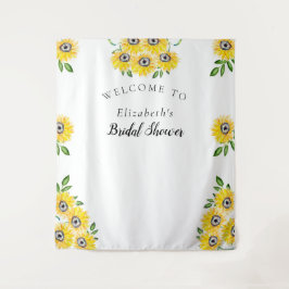 Zonnebloem Bruiloft Feest Welkom Bord Achtergrond Wandkleed