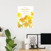 Zonnebloem Bruiloft Feest Welkom Poster (Thuiskantoor)