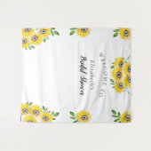 Zonnebloem Bruiloft Feest Welkomstbord Achtergrond Wandkleed (Voorkant (horizontaal))