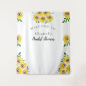 Zonnebloem Bruiloft Feest Welkomstbord Achtergrond Wandkleed (Voorkant)