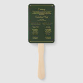 Zonnebloem Bruiloft Groen & Goud Bruiloft Programm Handwaaier (Achterkant)