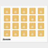 Zonnebloem bruiloft gunst vierkante sticker (Vel)