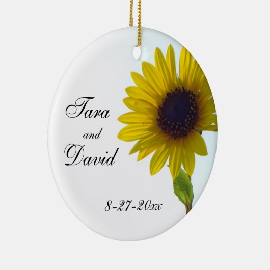 Zonnebloem  bruiloft keramisch ornament (Rechts)