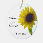 Zonnebloem  bruiloft keramisch ornament (Links)