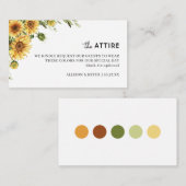 Zonnebloem Bruiloft Kleding Jurk Code Kaarten (Voorkant / Achterkant)