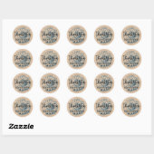 zonnebloem bruiloft kraft dank u ronde sticker (Vel)