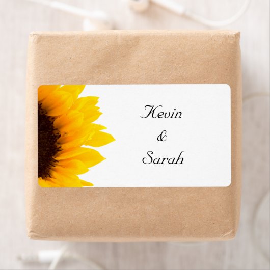 Zonnebloem bruiloft labels (Insitu)