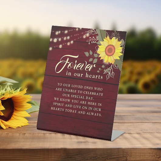 Zonnebloem bruiloft Memorial Tafel voetstuk teken Reclamebord Met Voetstuk