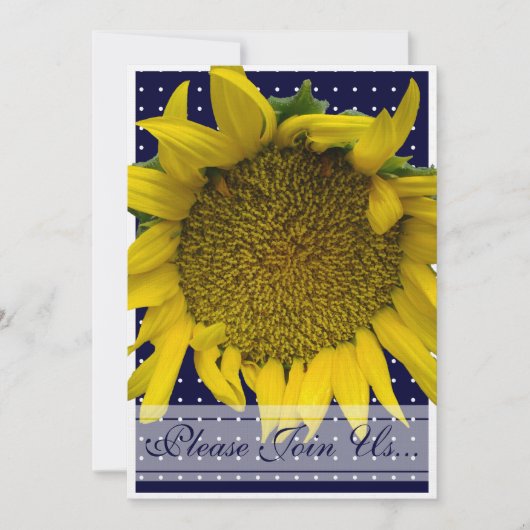 Zonnebloem bruiloft met stippen kaart (Voorkant)