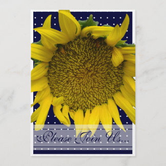 Zonnebloem bruiloft met stippen kaart
