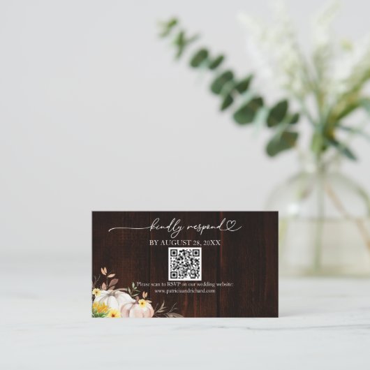 Zonnebloem bruiloft QR Online RSVP-kaart Informatiekaartje (Staand voorkant)