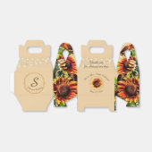 Zonnebloem bruiloft receptie bedankdoosjes (Uitgevouwen)