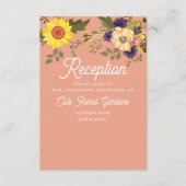 Zonnebloem bruiloft receptie informatiekaartje (Voorkant)