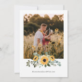 Zonnebloem Bruiloft Save The Date (Achterkant)