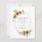 Zonnebloem Bruiloft Save the Date (Voorkant)