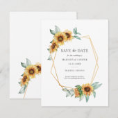 Zonnebloem Bruiloft Save the Date (Voorkant / Achterkant)