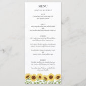 Zonnebloem bruiloft schuur Modern Elegant Chic Menu (Voorkant)
